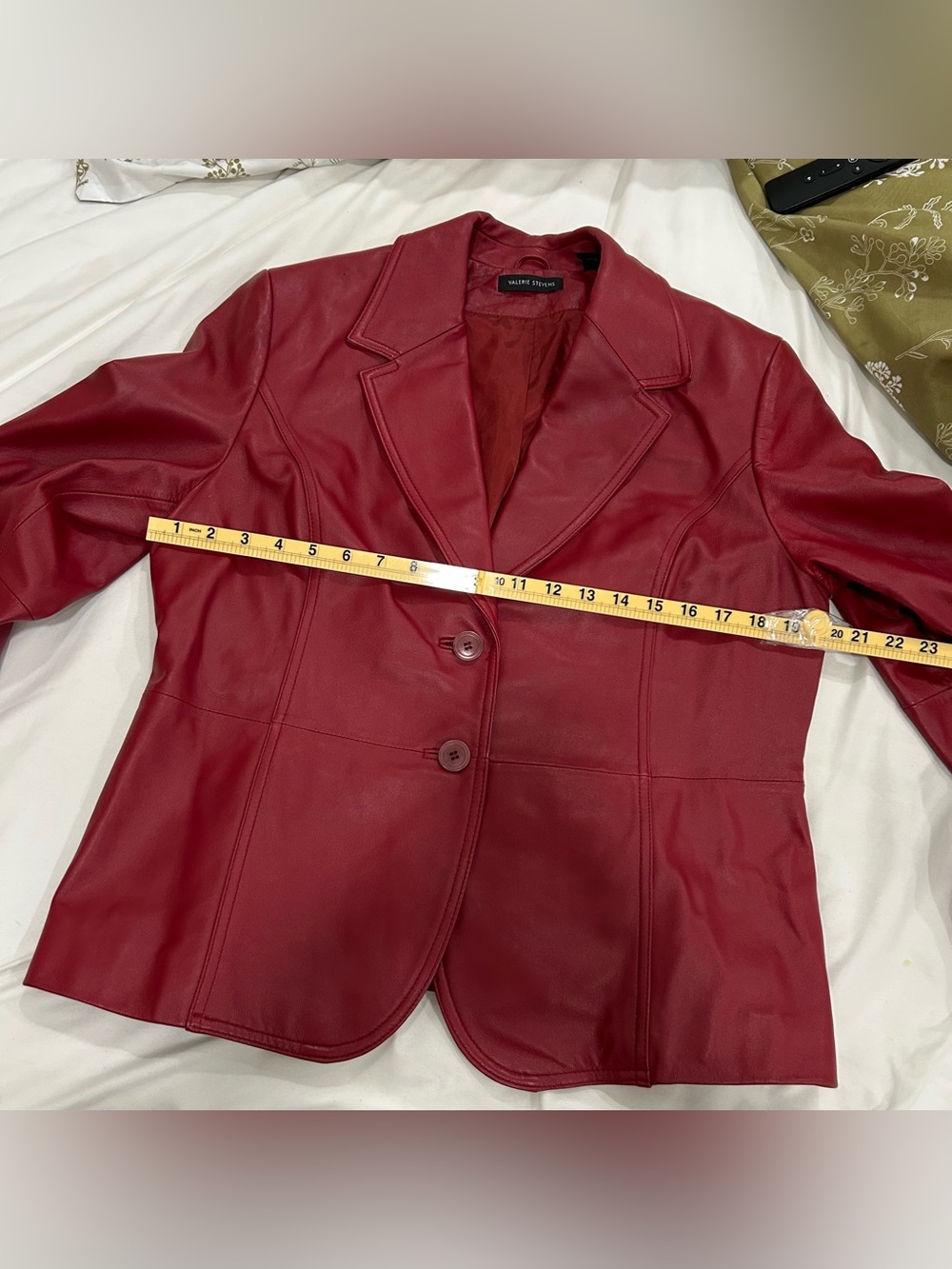 Valerie Stevens Red Leather Blazer Jacket Vintage Y2K Large